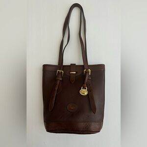 Vintage Dooney & Burke Mini Brown Leather Bucket Bag